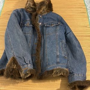 Jean Faux Fur Jacket